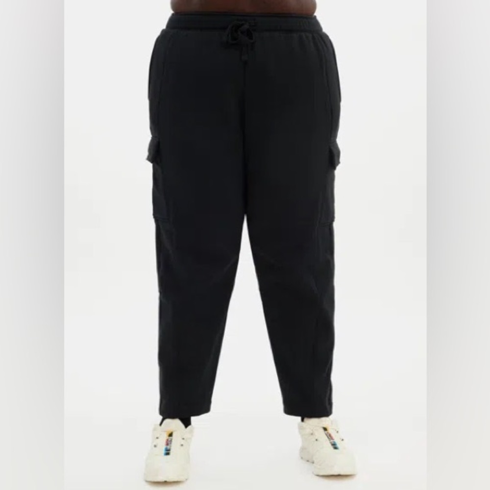 Girlfriend Collective High-Rise Black Windslow Cargo Sweatpants